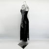 Black Lace Sheer Long Dress For Women Autumn Sexy Hollow Side Slit Maxi Dresses Party Club Bodycon Elegant Dress