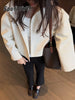 Retro Crocodile Pattern Short Women's Leather Jacket High Collar Zipper Loose Long Sleeve Jackets Lady Street Daily Wear