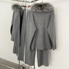 Reality Fur Jacket Pullover Set Woman Spring Knitted Suit Knitwear Female Real Fox Fur Collar Sweater Lady Autumn Knitted
