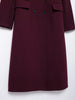 Women Burgundy Coat Double Breasted Long Sleeve Lapel Blends Jacket Autumn Winter High Street Outerwear