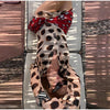 Women Chic Vacation Outfits Leopard Print Sheer Chiffon Shirt Casual Turn-down Collar Mini Dress & Detachable Scarf