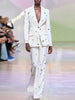 High Street FW Designer Runway Suit Set Ladies Slim Fit Single Button Rivet Gromet Blazer Jacket Pants Suit