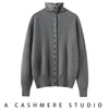 Autumn Women's Cardigan 100% Cashmere Knitted Sweater Chic Tops Female Causal Turtleneck Collar Loose Size Jacket Coat