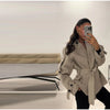 Tie Up Short Women 's Trench Coat Lapel Long Sleeve With Belt Oversize Windbreaker Female Spring Autumn Woman Outerwears