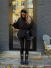 Vintage Lace-up Thicken Jacket Women Full Sleeve V-neck Belt Solid Outwear Female Winter Casual Lady Streetwear
