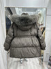 Lagabogy Winter Women's Medium-Length White Duck Down Jacket Female Thick Waist-Fitted Puffer Coat Large Real Raccoon Fur