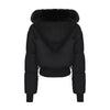 Women's Bomber Jacket Hooded Cropped Coat Winter Jacket Woman Cool Warm Clothes Coffee Black White Clothing XXL