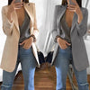 Elegant Jacket Women's Suit Single Office Casual British Professional Women's Buttonless Suit Collar Pocket Simple Coat Top
