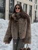 Modern Faux Fur Like Plush Jacket Autumn Winter Women's Warm Trench Coat Thicken Lady's Party Street Wear