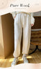 Women's Sports Wool Pants in AutumnWinter Solid Color Pockets Warm High-Quality Casual 100% Merino Pure Wool Small Leg Pants