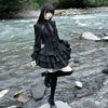 Black Gothic Y2K Mini Dress Women Sexy Spicy Girls Slim Fit Design Lolita Dresses Autumn Punk Vintage Long Sleeve Cake Dress
