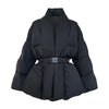 Lagabogy Winter Belt Waist-Tight Elegant Warm 90% White Duck Down Jacket Female Long Sleeve Solid Color V-neck Puffer Coat
