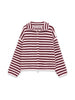 Spring Women's Loose and Lazy Style Sweater Cardigan Flared Lapel Long Sleeve Double Chain Stripe Knit Coat