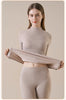 Women's Cashmere Silk Thermal Underwear Thermal Tops Warm Pants Thickened Solid Color Half Turtleneck Long Sleeve Winter Clothes