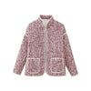 Chaqueta de mujer Winter Jacket Women Autumn Flower Printed Thin Pocket Decoration Cardigan Cotton Coat Women's Top