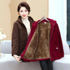 Middle Aged Elderly Mothers' Hooded Coat Spring Autumn Casual Fleece Jacket Large Size Women Casual Corduroy Outwear 4XL