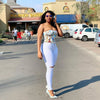 Spring Women's White High Waist Ripped Jeans Slim Stretch Denim Pencil Pants Casual Female Clothing S-3XL