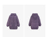Womens Down Jacket Winter 90 White Duck Down Purple Hooded Large Pocket Warm Long Outerwear