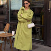 Chic Stand Collar Long Woolen Coats Women Loose Puff Sleeve Single Breasted Solid Warm Overcoat Autumn Winter Lady Outwear