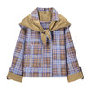 Autumn/Winter Women's Retro Plaid Double-sided Reversible Lapel Scarf Jacket Multifunctional Embroidered Coat