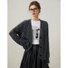 Winter Bright Silk Yarn V-neck Cardigan Aging Reduction Long Sleeve Women's Thick Knitted Jacket
