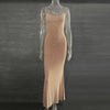 Sexy Mesh See Through Slim Evening Party Dresses Fall Winter Strap Christmas Outfits Glitter Diamond Long Dress for Women