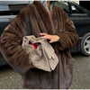 Women's Oversized Coats V-neck Long Sleeve Pocket Faux Fur Jackets Winter Female Furry Solid Loose Fitting Jacket Outerwears