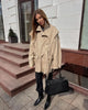 Solid Stand Collar Trench Short Coats Button Long Sleeve Pocket Zipper Windbreaker Lady High Street Outerwear