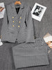Women Elegant Formal Blazer Sets Double Breasted Lapel Blazer And Straight Slim Pants Evening Party Wedding Blazer Set