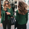 Autumn and Winter Women's Large Size Leather Jacket Solid Color Slim Street Elegant Versatile Top PU Suit Jacket