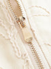 Women O Neck Long Sleeve Embroidery Jacket Front Zipper Loose Crop Outerwear Lady Commuting Casual Outfits