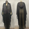 Eid Muslim Dress for Women Bat Sleeve Abaya Diamond Flower Party Dresses Kaftan Cardigan Chiffon Long Robe Lady