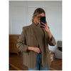 Vintage Plaid Lapel Jacket Shorts Set Women Full Sleeve Belted Buttons Pockets Blazer Suit Autumn Lady Commute Street Outfit