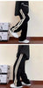 Korean Wide Leg Pant Women Loose Casual Striped High Waist Woman Hiphop Elastic Waists Pocket Straight Pants
