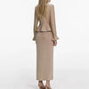 Spring Women's RoundNeck Diamond-Embellished Long-Sleeved Knitted DressY2K High-Quality Commuter Maxi Dress