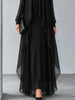 Elegant Layered Chiffon Maxi Dress for Women Stand Neck Sheer Long Sleeve Cascading Ruffle Flowy Hem Formal Evening Party Dress