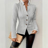 Autumn and Winter Woman Textured Button Front Blazer Stand Collar Long Sleeve Fit for Office and Casual Wear Suit Jacket