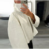 Croc Embossed Cropped Faux Leather Jacket High Stand Collar Long Sleeve Oversized Women Jackets Autumn Chic Coats