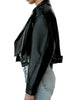 Women Faux PU Leather Jacket Casual Lady Lapel Zipper Short Leather Jacket High Street Motorcycle Coat