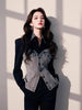 Black Stitching Denim Polo Collar Waist Shirt Woman Autumn Korean Denim Shirt Tops Casual Female Windbreaker