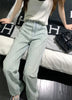Women Blue Baggy Plaid Jeans Vintage Y2k Cowboy Pants Harajuku Aesthetic Denim Trousers Trashy Japanese 2000s Style Clothes