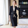 Apricot Suits Women Autumn Temperament Business Formal Blazer And Skirt Sets Office Ladies Work Wear Black