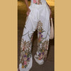 Women's Floral Printed Pants Set 3-pieces Blazer & Corset Crop Top & Wide-leg Pant Spring Chic Lady Party Outfits