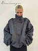 Casual Women's Short Woolen Coat Loose Lapel Single-breasted Long Sleeve Thick Jacket Autumn Winter Lady Elegant Streetwear