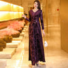 Spring Autumn Elegant Chic Long Sleeve Dresses Women's Slim Long Oversize 4XL Velvet Bronzing Dresses