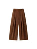 Winter Thick Warm Pants For Women High Waist Pleated Wide Leg Trousers Office Lady Clothes Minimalism 26C967