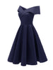 Vintage Off the Shoulder Party Sexy Evening Birthday Dresses Prom Elegant Women Fit and Flare Cotton Dress