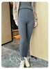100% Cashmere Knitted Leggings Women High Waist Casual Wool Korean Trousers Solid Thicken Elasticity Ankle-Length Pants