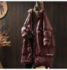 Lagabogy Winter Women Oversize Long Puffer Coat Female Thick Warm White Duck Down Jacket Hooded Loose Parkas Outwear