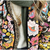 Vintage Floral Flower Printed Cotton Coat Women Fleece Thick Warm Long Sleeve Quilted Jacket Autumn Winter Women's Clothing